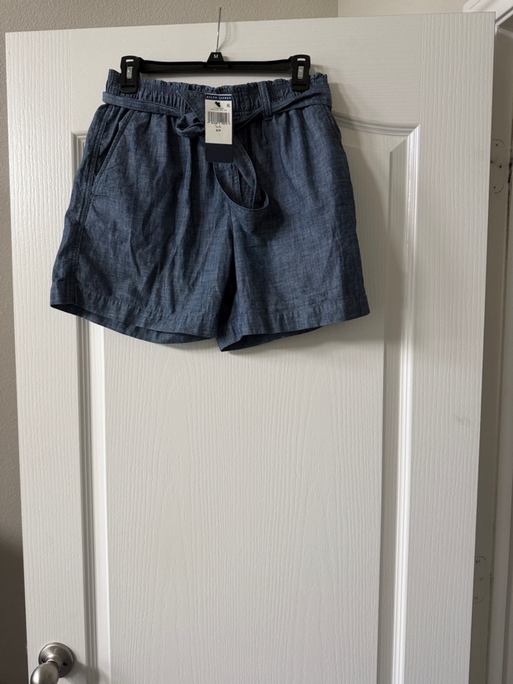 Polo by Ralph Lauren Indigo Chambray Tie-Belt Shorts